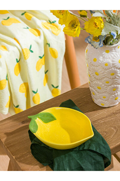 LC Waikiki Rmz Gi̇yi̇m Farkiyla Lemon Figured Ceramic Bowl 18 cm