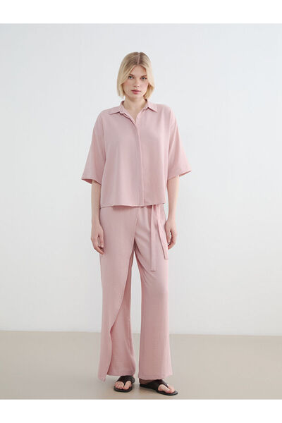 LC Waikiki Rmz Gi̇yi̇m Farkiyla Women's Wide Leg Pants with Tie Waist