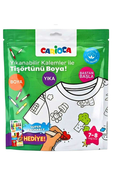 carioca Boyanabilir Tişört Yıkanabilir Kalem Hediyeli 7-8 Yaş