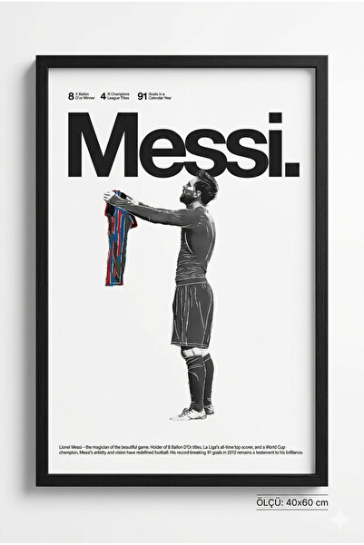 istanbulprintlab Lionel Messi İkonik Forma Sevinci Minimalist Duvar Posteri
