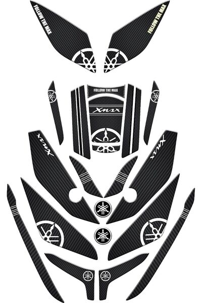 Yamaha Xmax 2023 2025 Karbon Full Tank Pad Set 21 Parça