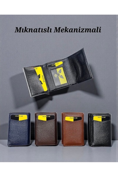 ATKGİYİM Smart Wallet and Card Holder with Magnetic Mechanism - 3 Color Optio...