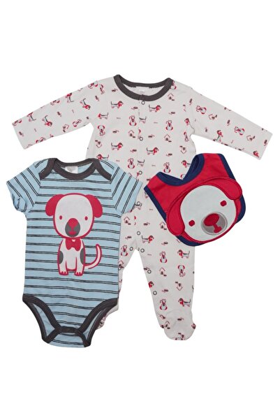 Bambimici -Printed 2-Piece Body Suit with bib - Multicolor, 03M to 12M