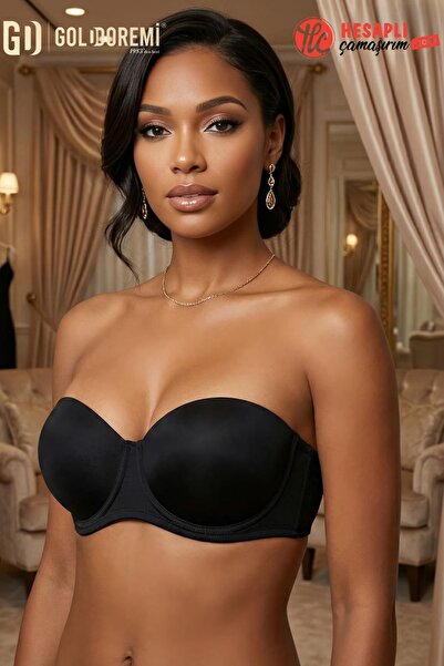 Le Jardin Premium Women's Micro Push-Up Supported Padded Strapless Strapless ...
