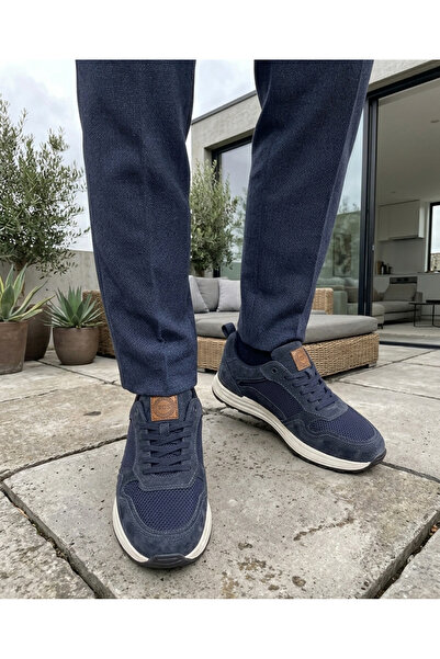 rocassi SNEAKER BĂRBAȚI DIN PIELE MIXTĂ, PANTOFI SPORT, CULOARE MARO ÎNCHIS