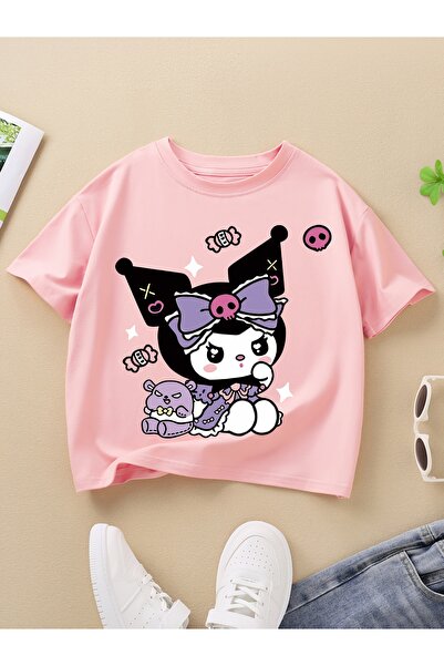 cc collection Kuromi Baskılı Kız Çocuk T-Shirt