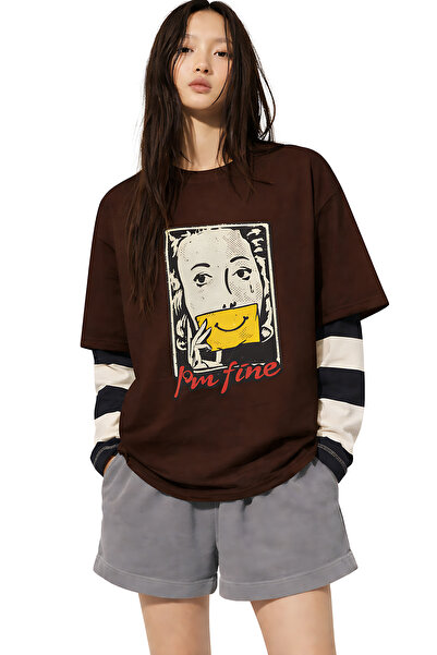 ArtYus I’M Fine Printed Unisex Oversize T-Shirt – Cotton Crew Neck Trendy Str...