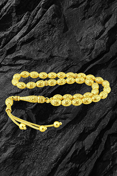 Duende Silver 14 Ayar Altın Kaplama Tesbih - Osmanlı Motif Tesbih - Arpa Kesi...