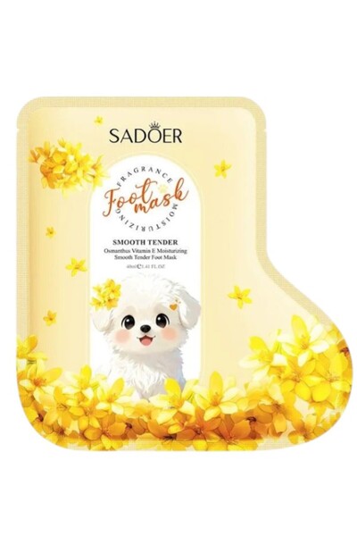 SADOER قناع القدم المرطب بفيتامين E من أوسمانثوس فراجرانس.