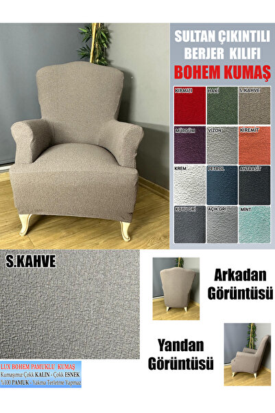 Home LUX BOHEM PAMUKLU KUMAŞ SULTAN ÇIKINTILI MODEL KOMPLE GİYDİRME BERJER KI...