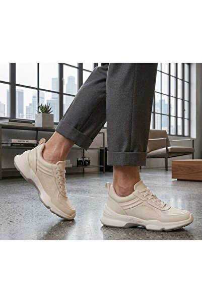 Guja 26Y573 Men's Off-White Ecru Genuine Leather Thick Design Walking Orthope...