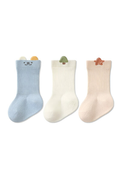 Bambimici Tiny Ears Character Socks - Set of 3 - 0 Months to 5 Years