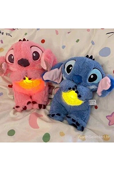 SHAMİRA Uyku arkadaşı nefes alan peluş sevimli stitch mavi ve pembe