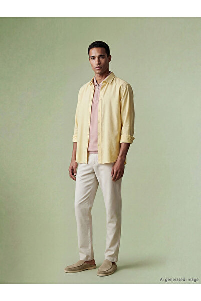 LC Waikiki Beige Standard Fit Men's Gabardine Trousers