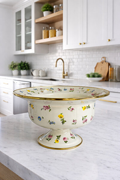 ACAR Petit Fleur Enamel Large Fruit Bowl 28 cm