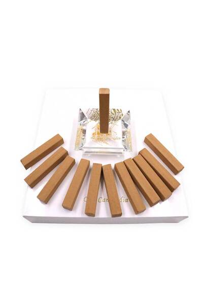 Bakhoor BoSidin – Luxurious Oud Gift Set with Square Crystal Burner and 12pcs...