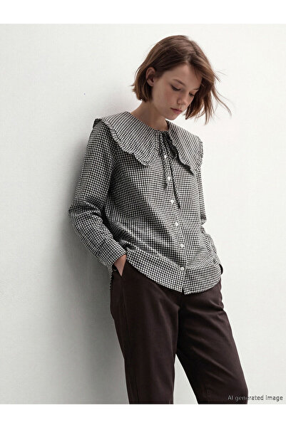 LC Waikiki Nevavm Farkıyla Bebe Collar Plaid Women's Shirt
