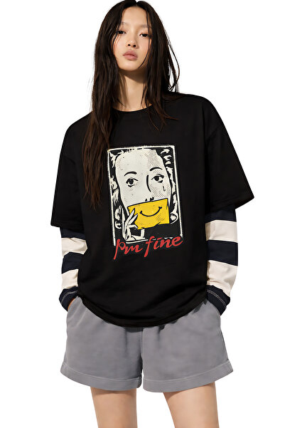 ArtYus I’M Fine Printed Unisex Oversize T-Shirt – Cotton Crew Neck Trendy Str...