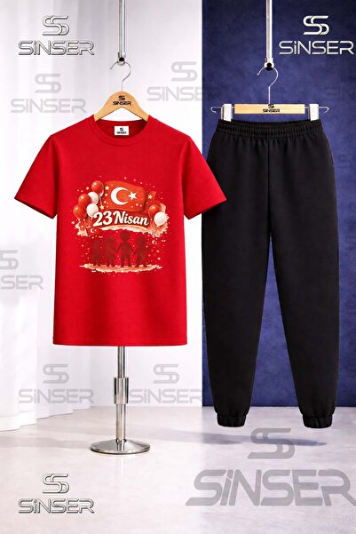 SS SİNSER Παιδικό σετ φόρμας με στάμπα COCUKLAR GOLGE EL ELE 23 ΑΠΡΙΛΙΟΥ