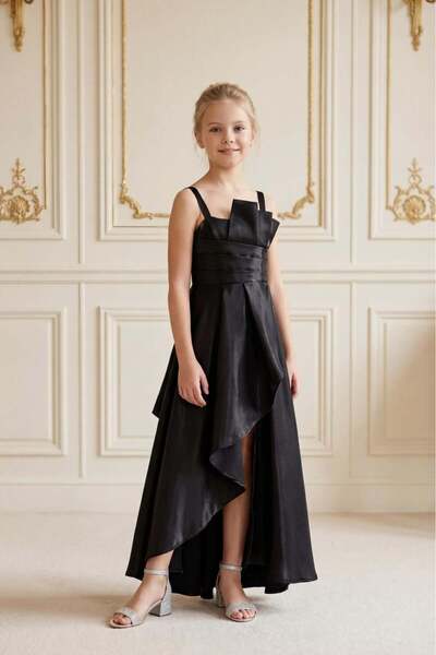 BUTİKHAPPYKİDS Rochie de seară pentru fete, neagră, din țesătură Flight Monar...