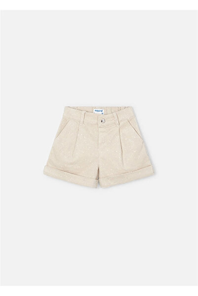MAYORAL Girls' Silver Velvet Fabric Shorts