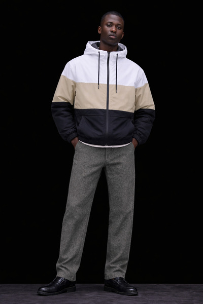 DAMGA JEANS Ανδρικό αδιάβροχο και αντιανεμικό με σχέδια σε μπεζ χρώμα