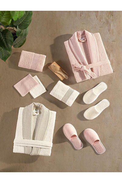 CottonX SA Turkish Bathrobe Set - 100% Cotton - 10 Pieces - Multi Color