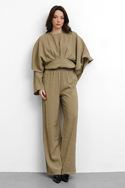 salisburys Molly Nelly Γυναικεία Πλισέ Μπλούζα και Παντελόνι Εποχιακό Σετ