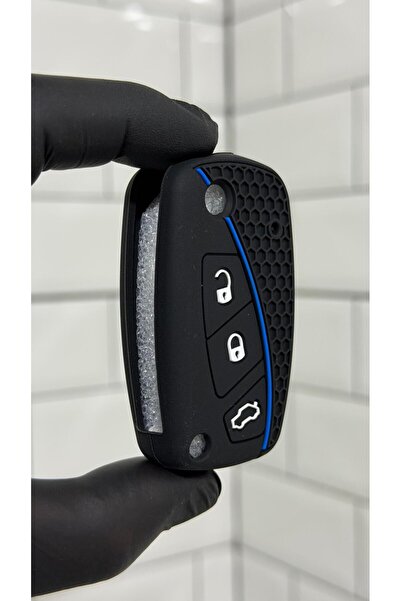 BARKAS ELEKTRONİK غطاء حماية مفتاح السيارة من السيليكون بنمط قرص العسل متوافق...