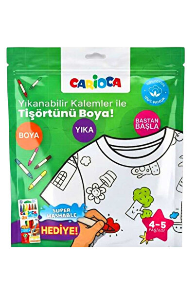 carioca Boyanabilir Tişört Yıkanabilir Kalem Hediyeli 4-5 Yaş