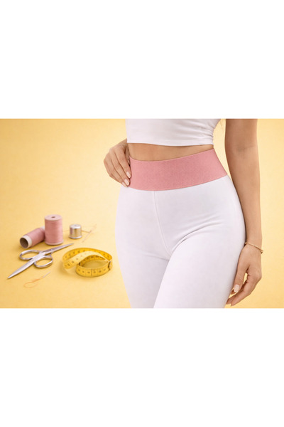 İMREN AKSESUAR Țesătură rigidă de culoare roz pudrat, 6 cm, elastic rezistent pentru picioare și talie, 1 pachet, 3 metri