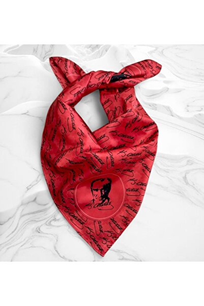 BE&AY FULAR - ATA İMZA - 65X65 CM - KIRMIZI