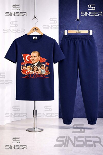 SS SİNSER Παιδικό Σετ Φόρμας με Στάμπα ATA και COKLU COCUK 23 ΑΠΡΙΛΙΟΥ