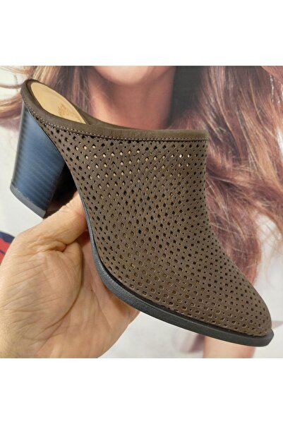 NISH N338 Women's Genuine Leather Closed Toe Heeled Slippers