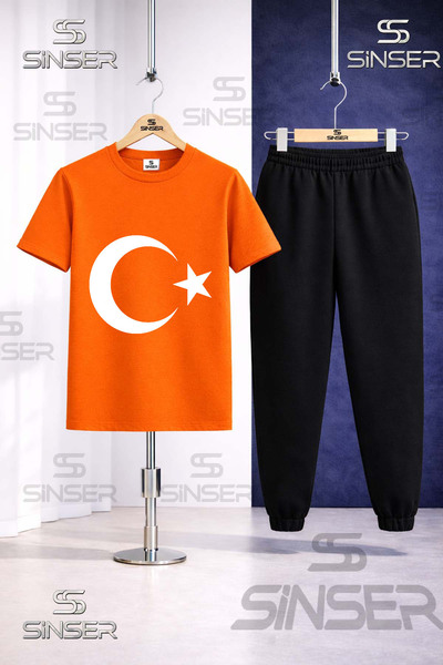 SS SİNSER Παιδικό σετ φόρμας με στάμπα MOON STAR WHITE