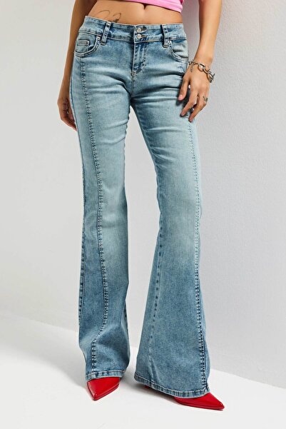 it's basic Women's Denim Color 4S6-32 Swl Mid Rise Flare Fit Mid Waist Stretc...