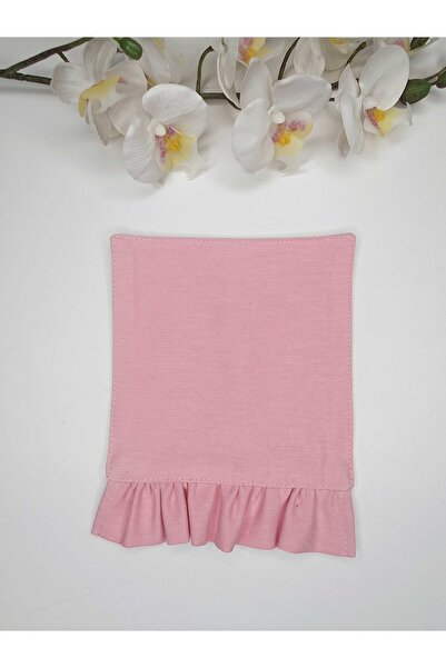 decofav Pink Patterned Ruffle Detailed Double-Sided Cocktail Napkin 1 Piece