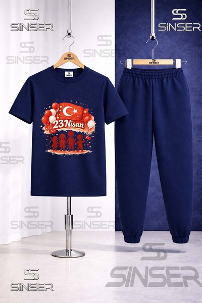 SS SİNSER Παιδικό σετ φόρμας με στάμπα COCUKLAR GOLGE EL ELE 23 ΑΠΡΙΛΙΟΥ