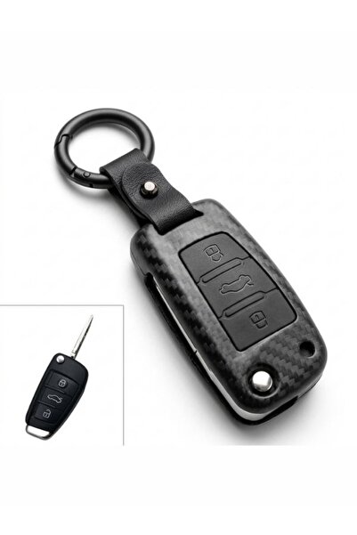 GÜMRÜK BEY غطاء مفتاح BigKey Audi Sustali من الكربون الأسود، حماية متينة وأنيقة