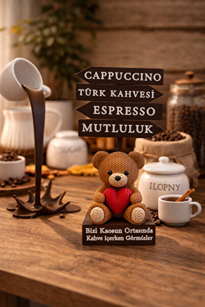 Eynes Aydınlatma Kahve Köşesi Dekoru Ayıcık Tabela Kahve köşesi yazı mutfak d...
