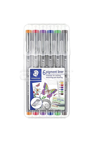 Staedtler 30805Ssb6 Pigment Liner Karışık Renk 0.5 Mm 6'Lı Set