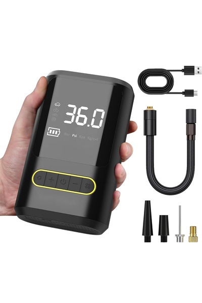 G-Merc Compresor Auto Portabil G-Merc®, 3 in 1, Baterie 4000mAh, Ecran Digita...