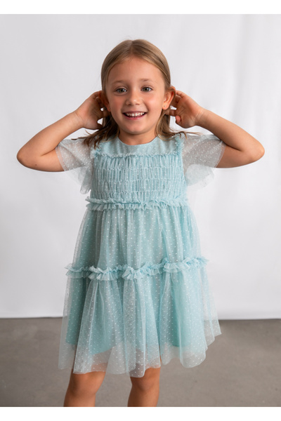 MAYORAL Tulle Dress for Ages 4-10 - Green