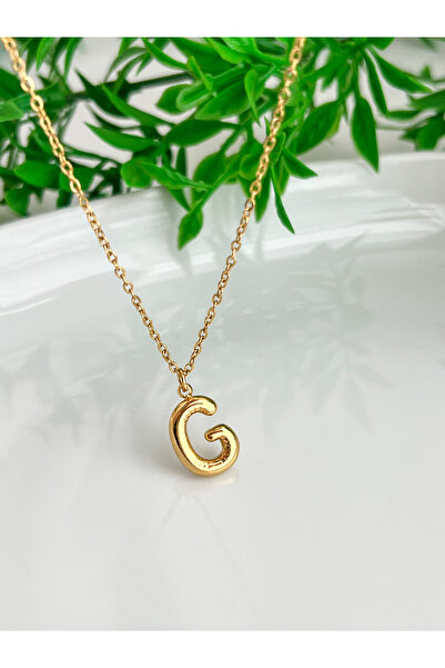 ALEYKA Stainless Steel Thin Elegant Chain Mini Balloon Letter Pendant Necklace (g)