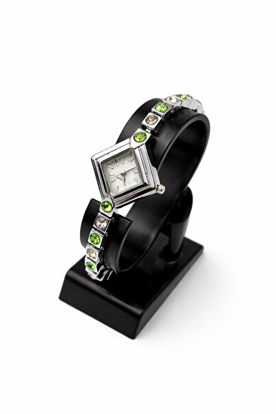 Toz Vintage Cavaro Metal Case Green Stone Bracelet Cord Elegant Women's Vinta...