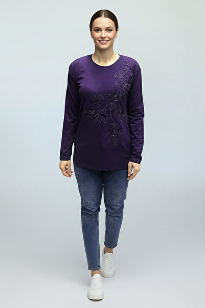 ECE GİYİM ΓΥΝΑΙΚΕΙΑ ΜΠΛΟΥΖΑ ΑΠΟ ΧΤΕΝΙΣΜΕΝΟ ΒΑΜΒΑΚΙ ΛΙΚΡΑ ΜΕ ΚΕΝΤΗΜΑ ΚΑΙ ΠΕΤΡΙ...