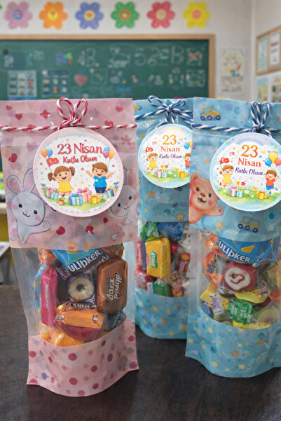 DEKAPAK 20li Doypack Set Lüx Karışık Renk 23 Nisan Şeker Çikolata Hediye Pake...