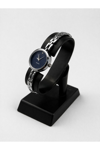 Toz Vintage Cunaro Metal-Navy Blue Case Metal Bracelet Cord Elegant Women's V...