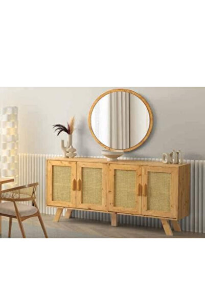 Savita Home Destan Konsol Naturel Ahşap Modern Tasarım Dekoratif Salon Korido...