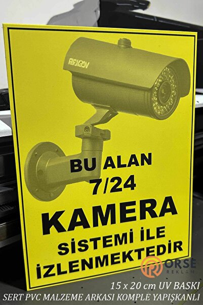 Orse Reklam Kamera Yazısı Uv Baskı 15x20 cm Gerçek Kalın Plastik Deforme Olmaz